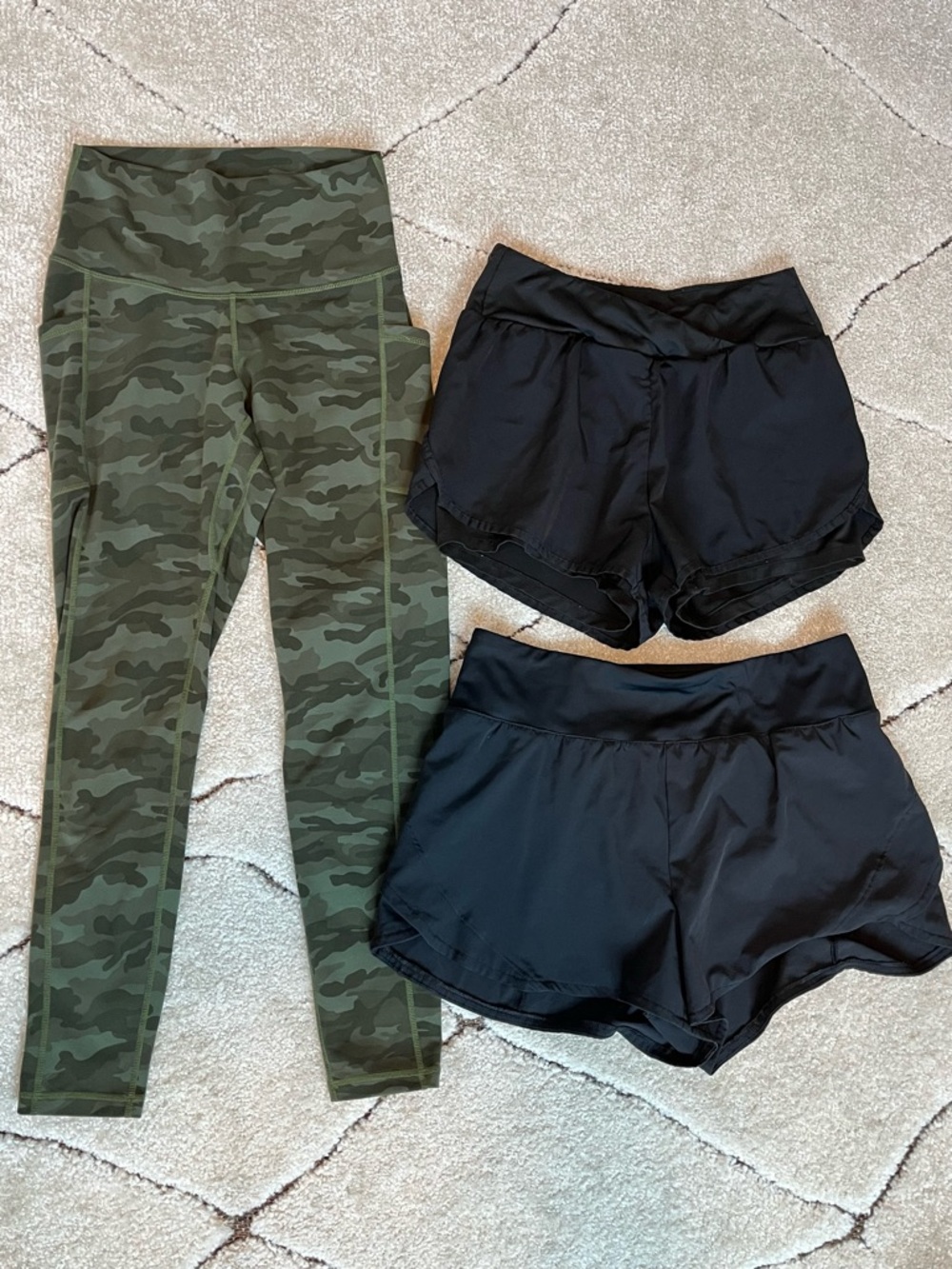 Athletic leggings and shorts